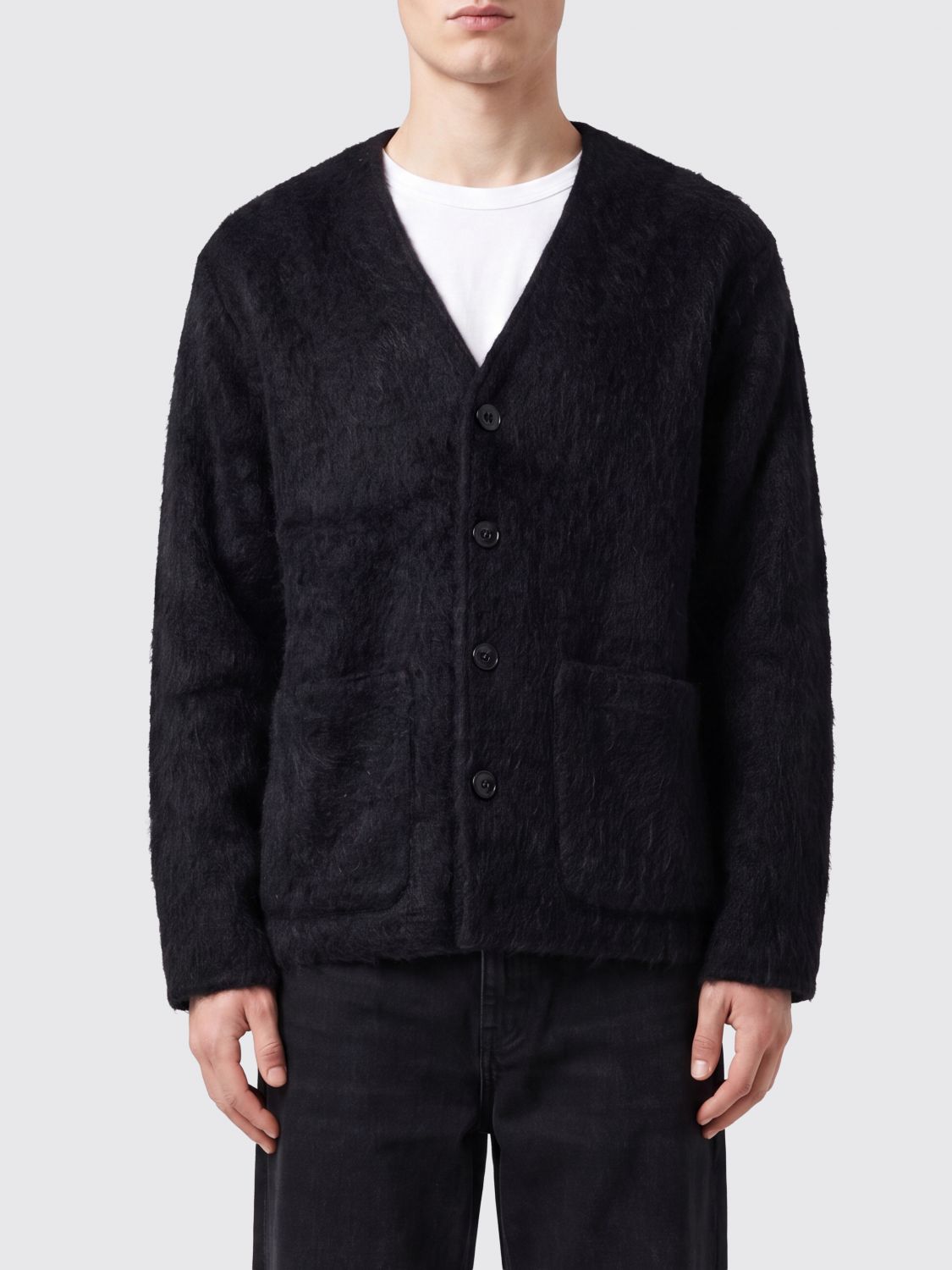 OUR LEGACY V-Ausschnitt-Cardigan aus Wollmischung mit aufgesetzten Taschen