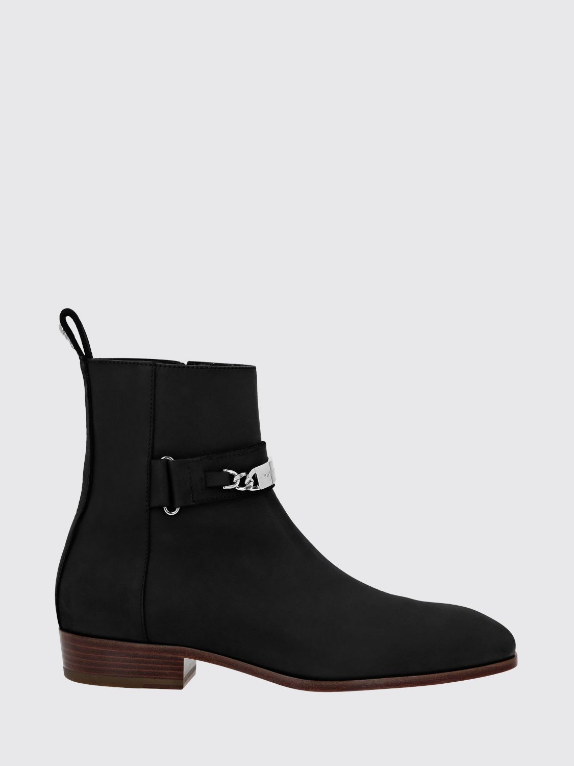 PHILIPP PLEIN Suede Ankle Boots with Side Zip Closure