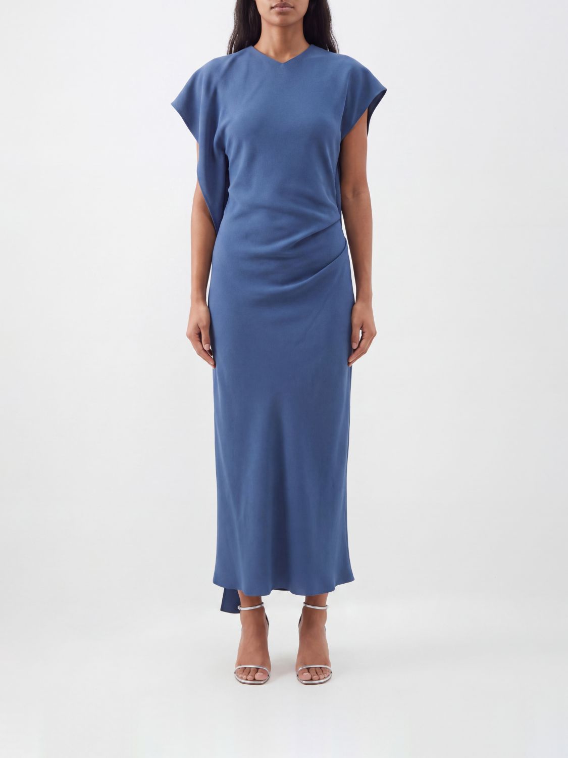 VICTORIA VICTORIA BECKHAM Schmal geschnittenes asymmetrisches Midikleid von aus Viskose-Jersey