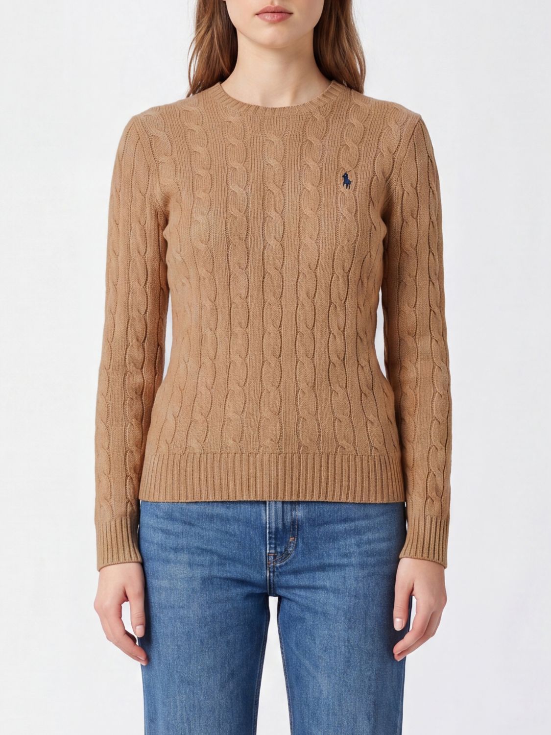 POLO RALPH LAUREN Slim Fit Crewneck Jumper in Wool and Cashmere with Pony Logo