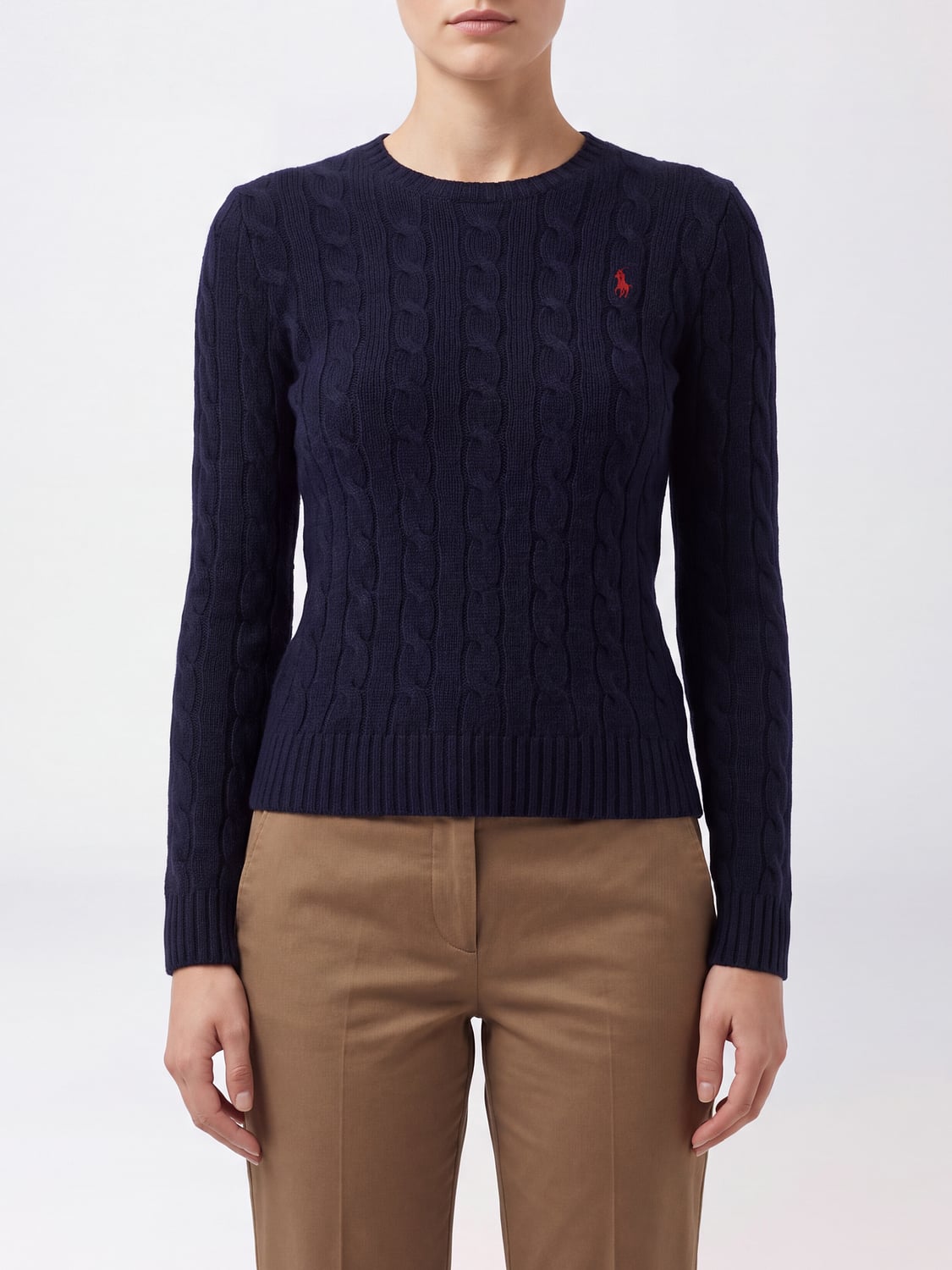 POLO RALPH LAUREN Slim Fit Crewneck Jumper in Wool and Cashmere with Pony Logo