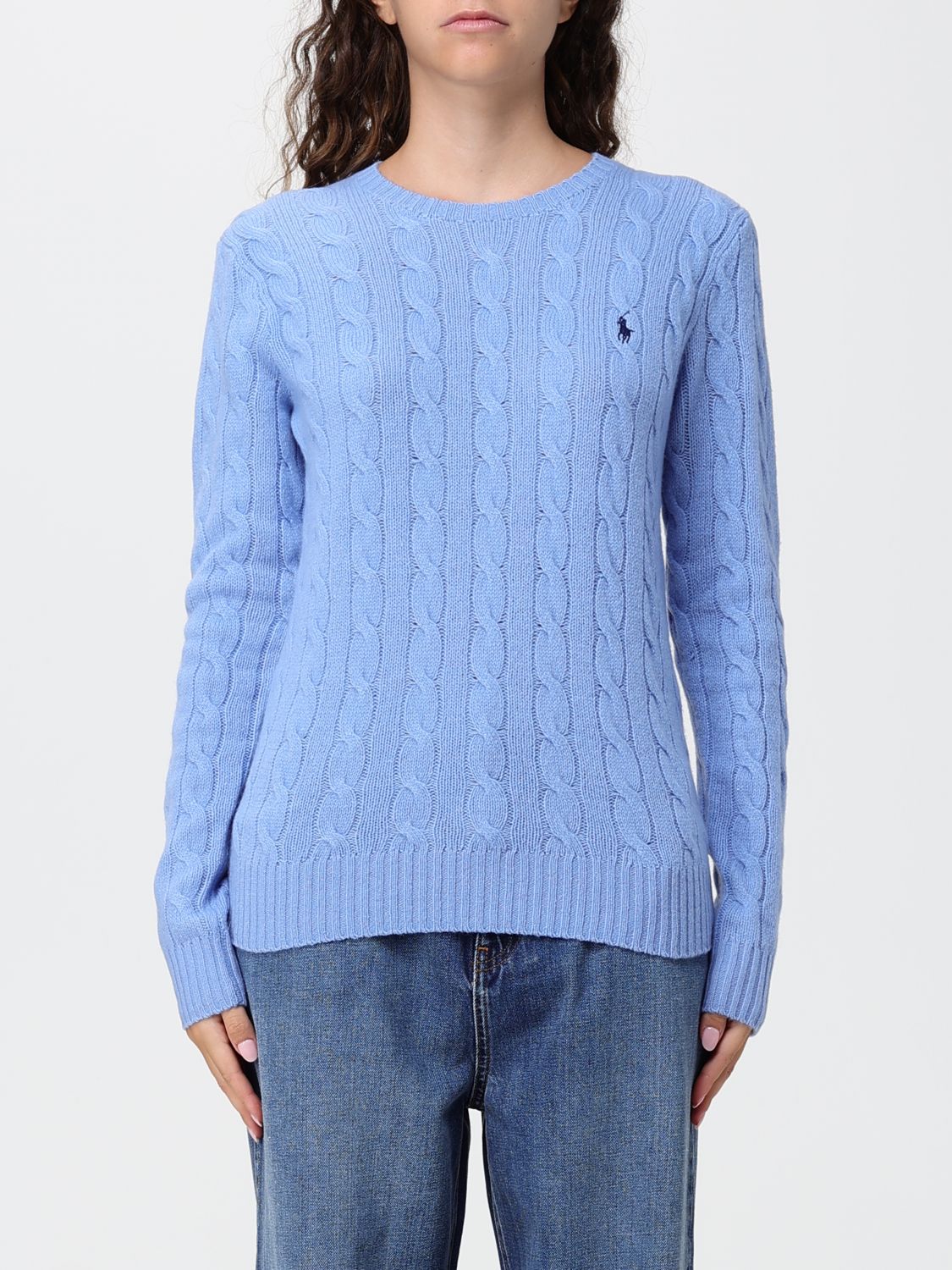Polo Ralph Lauren Slim Fit Crewneck Jumper in Wool and Cashmere with Pony Logo