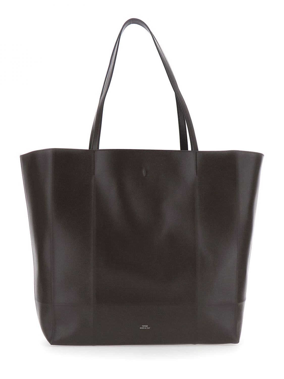 TOTEME Roam Large Smooth Leather Tote Bag with Clasp Closure and Double Handle TOTEME Roam Large Smooth Leather Tote Bag with Clasp Closure and Double Handle