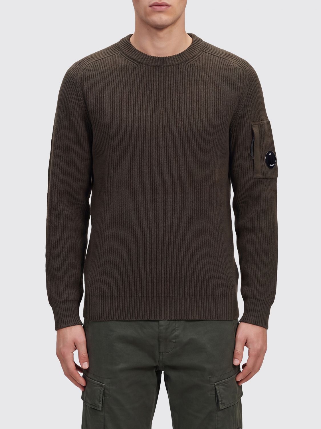 C. P. COMPANY Crewneck Jumper in Cotton with Contrasting Logo