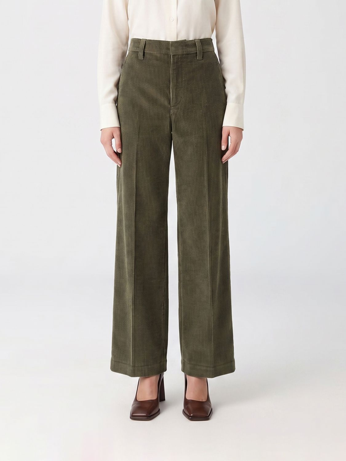 BRUNELLO CUCINELLI Hose mit weitem Bein und hoher Taille von aus Cordsamt