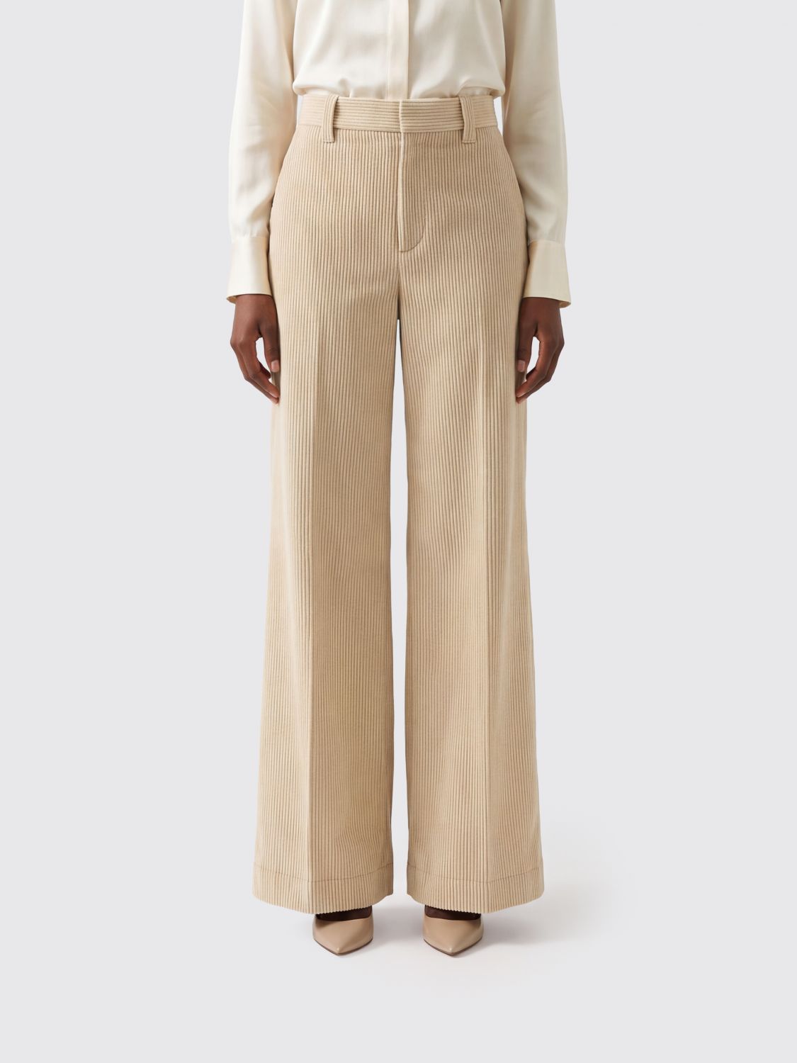 BRUNELLO CUCINELLI High-Waisted Wide-Leg Trousers in Corduroy Velvet