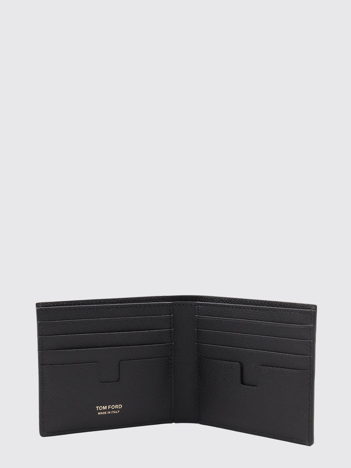TOM FORD Grained Calfskin Bifold Wallet with Monogram Logo
