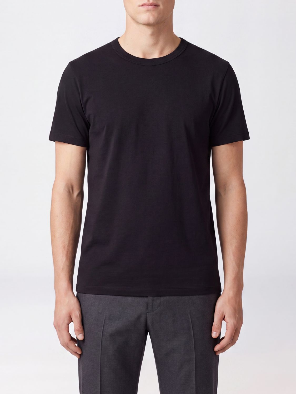 TOM FORD Rundhals-T-Shirt aus Stretch-Baumwolle mit kurzen Ärmeln und geradem Saum