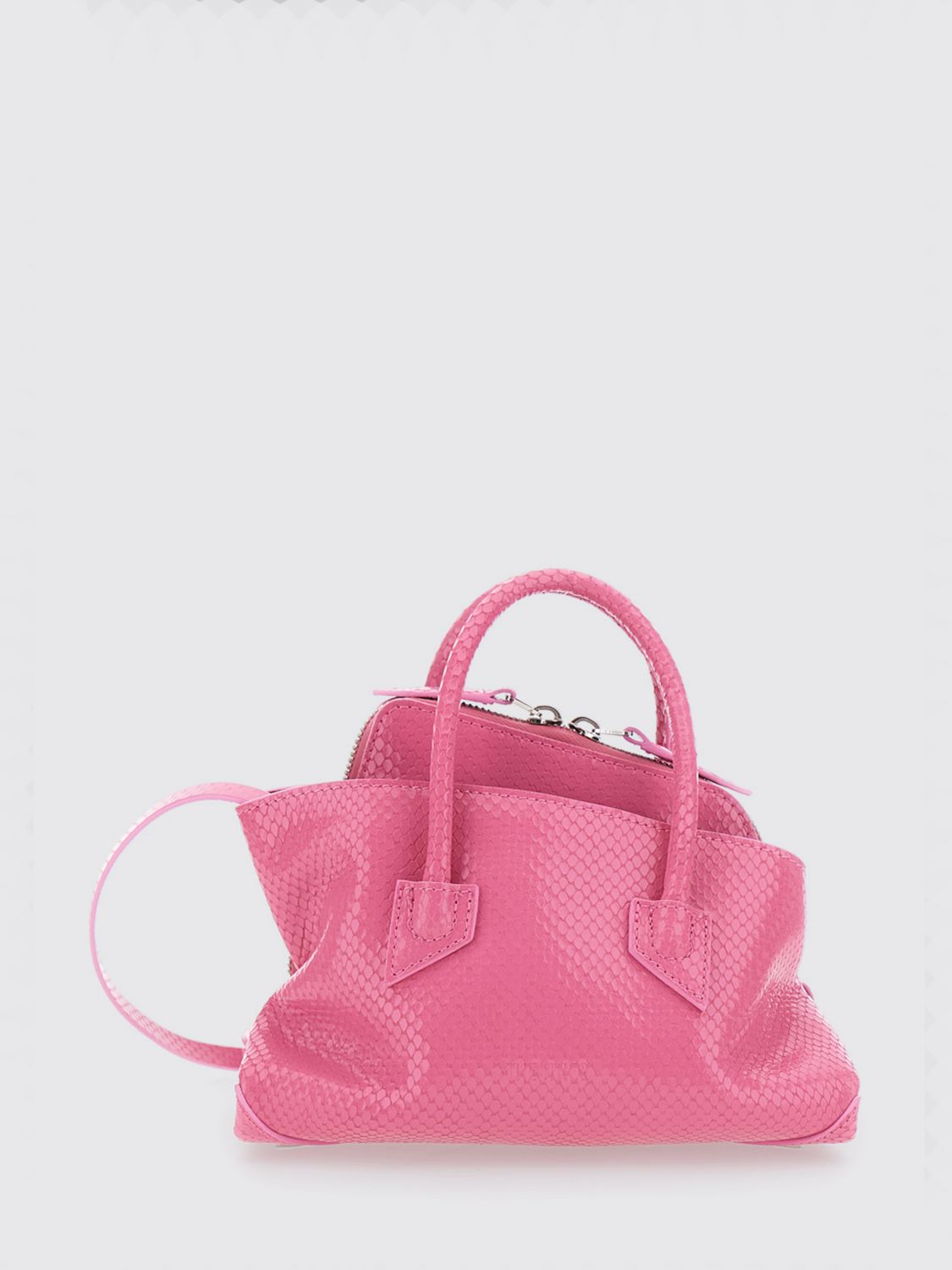 The Attico La Passeggiata Mini Handbag in Python-Print Calfskin Leather