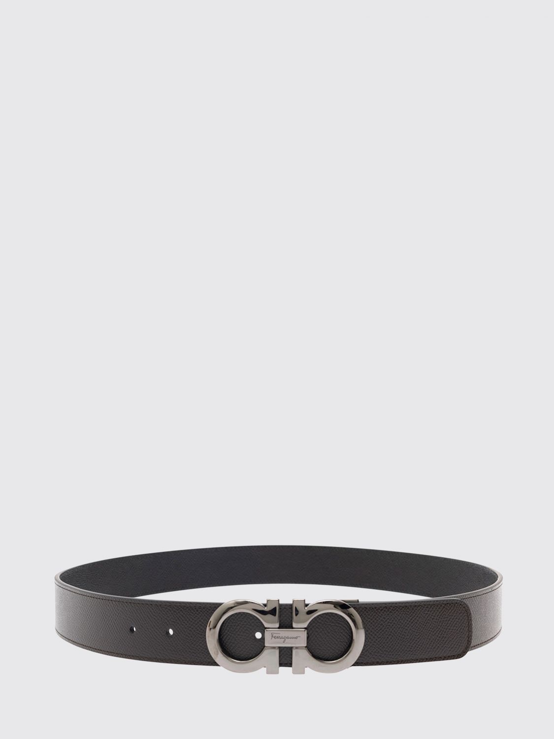 FERRAGAMO Adjustable Leather Belt with Gancini Buckle
