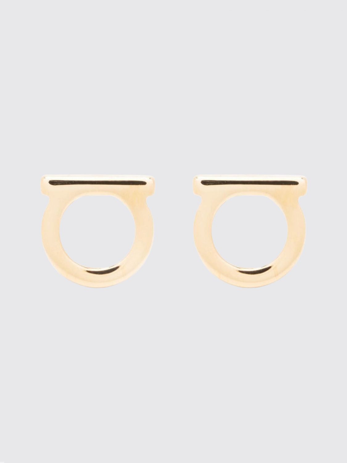 FERRAGAMO Goldfarbene Messing-Ohrringe mit Logo-Design