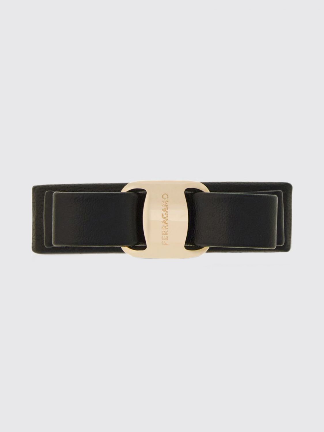 FERRAGAMO Vara Bow Haarspange aus Kalbsleder und Messing