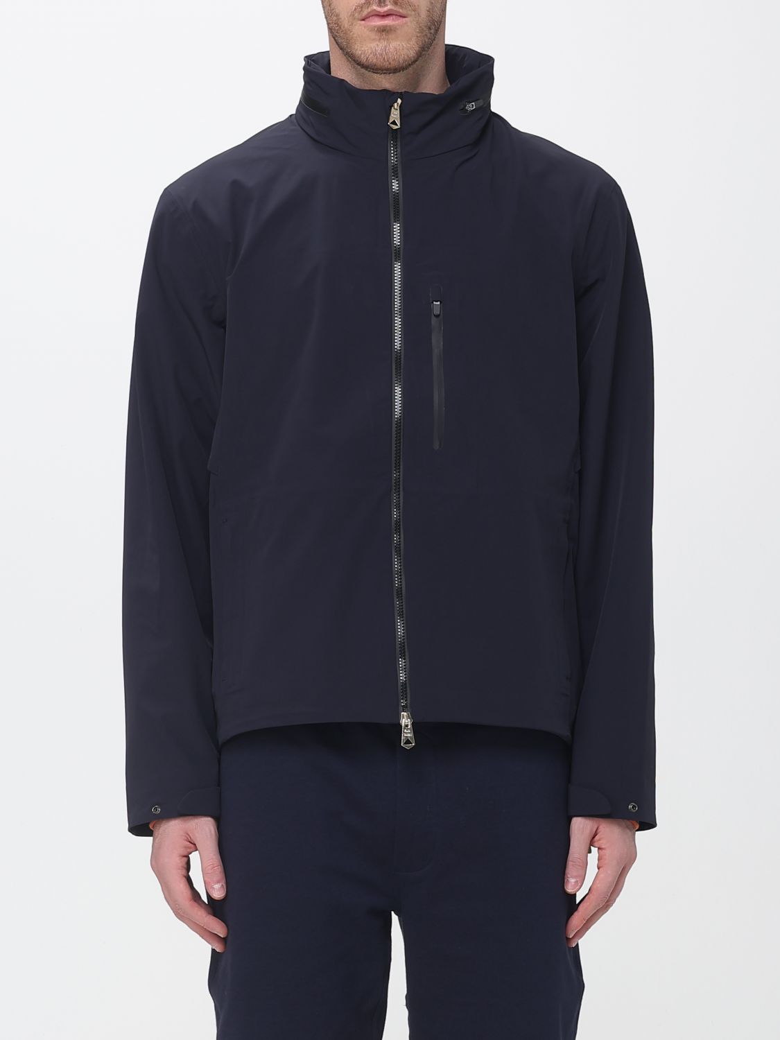 Paul Smith Technical Fabric Windbreaker Jacket with High Neck and Zip Closure