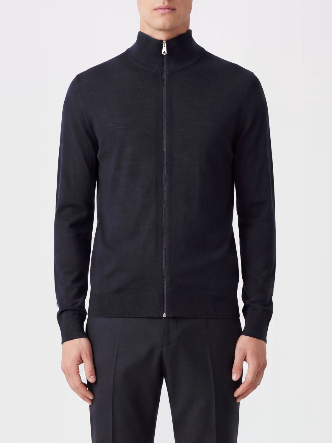 PAUL SMITH Slim Fit Merino Wool Zip-Up Roll Neck Cardigan