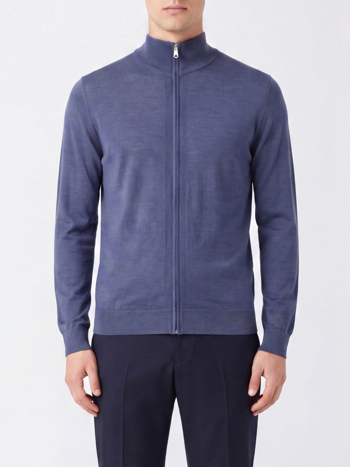 PAUL SMITH Slim Fit Merino Wool Zip-Up Roll Neck Cardigan