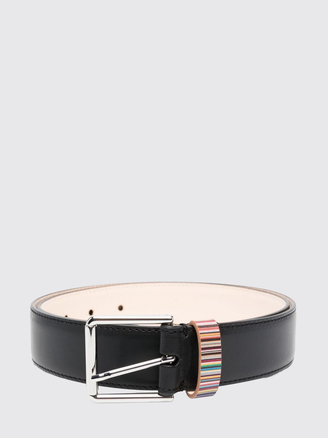 PAUL SMITH Gürtel aus glattem Kalbsleder mit Signature Stripe-Schlaufe
