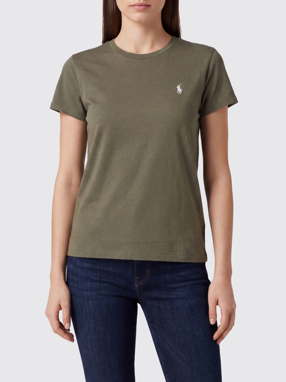POLO RALPH LAUREN Rundhals-T-Shirt aus Baumwolle mit kontrastierendem Pony-Logo