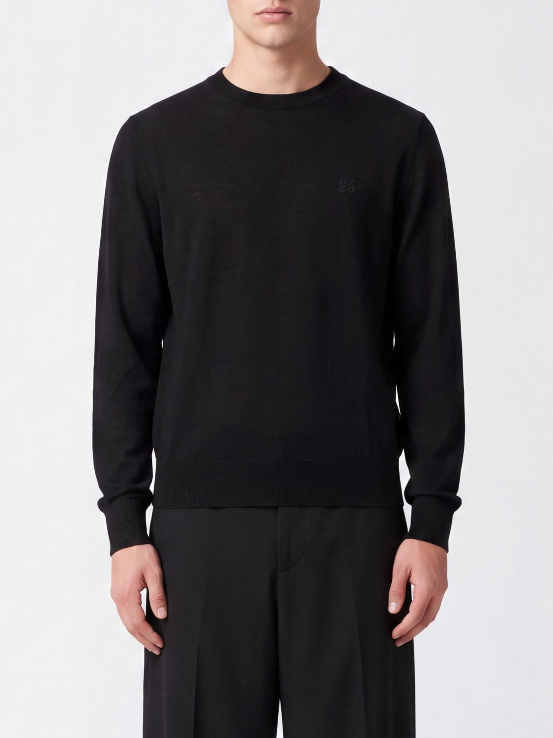 DSQUARED2 Langärmliger Wollpullover mit Rundhalsausschnitt
