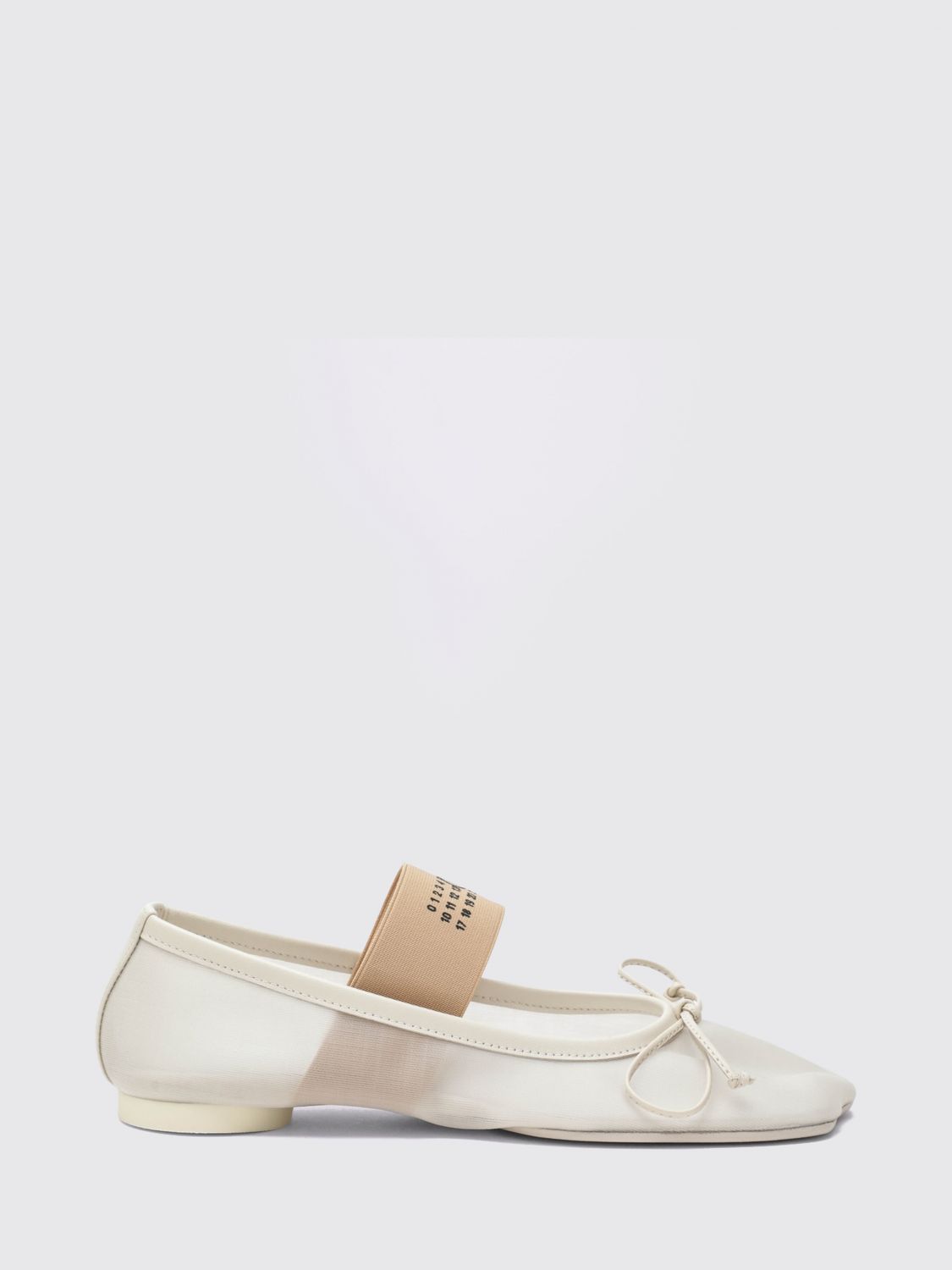 MM6 MAISON MARGIELA Asymmetric Toe Nylon Mary Jane Ballet Flats
