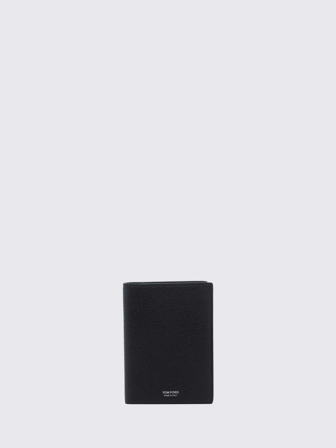 TOM FORD Bifold-Geldbörse aus glattem Kalbsleder mit laminiertem Frontlogo