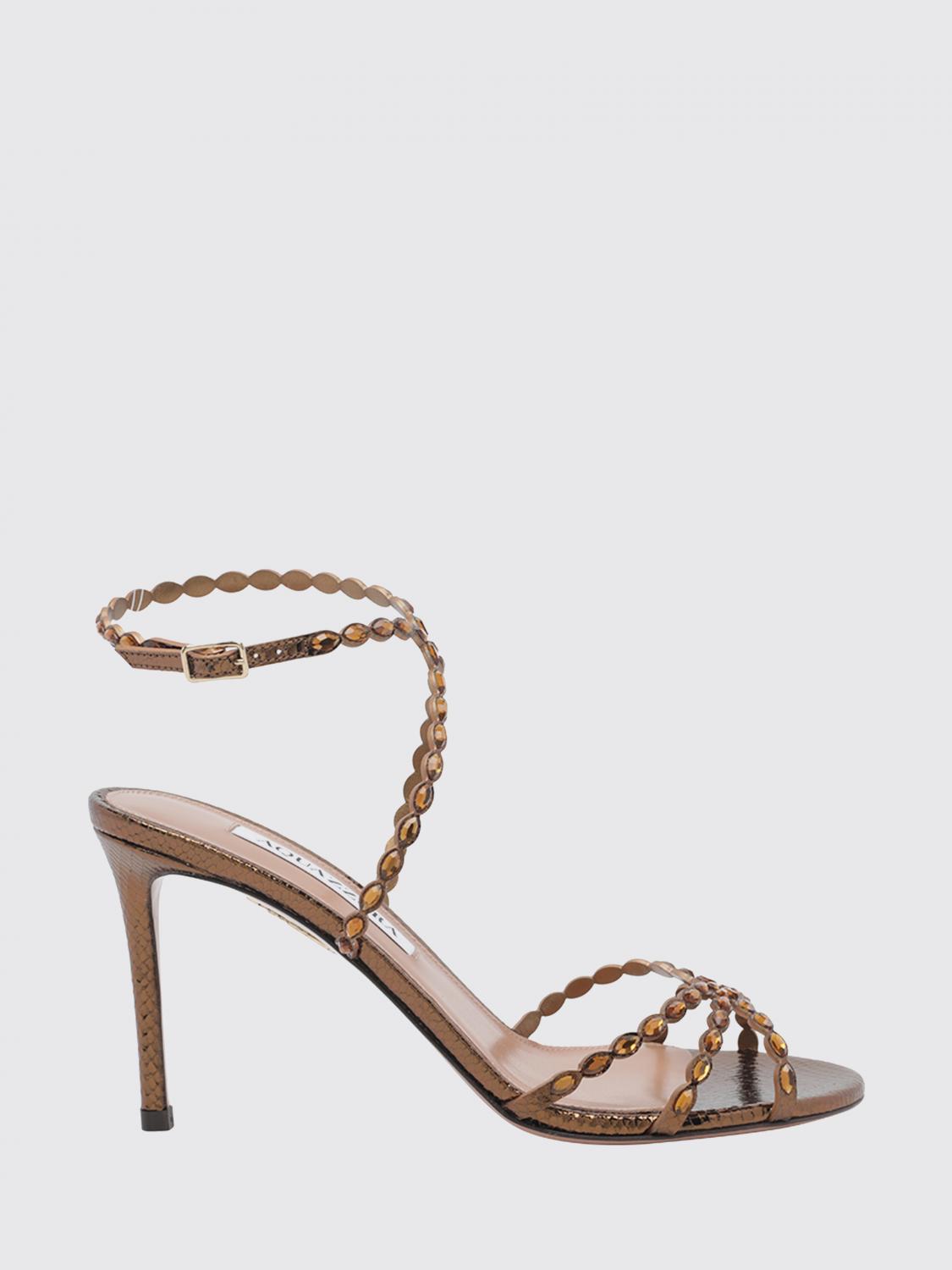 AQUAZZURA Sandali Con Tacco Donna colore Oro