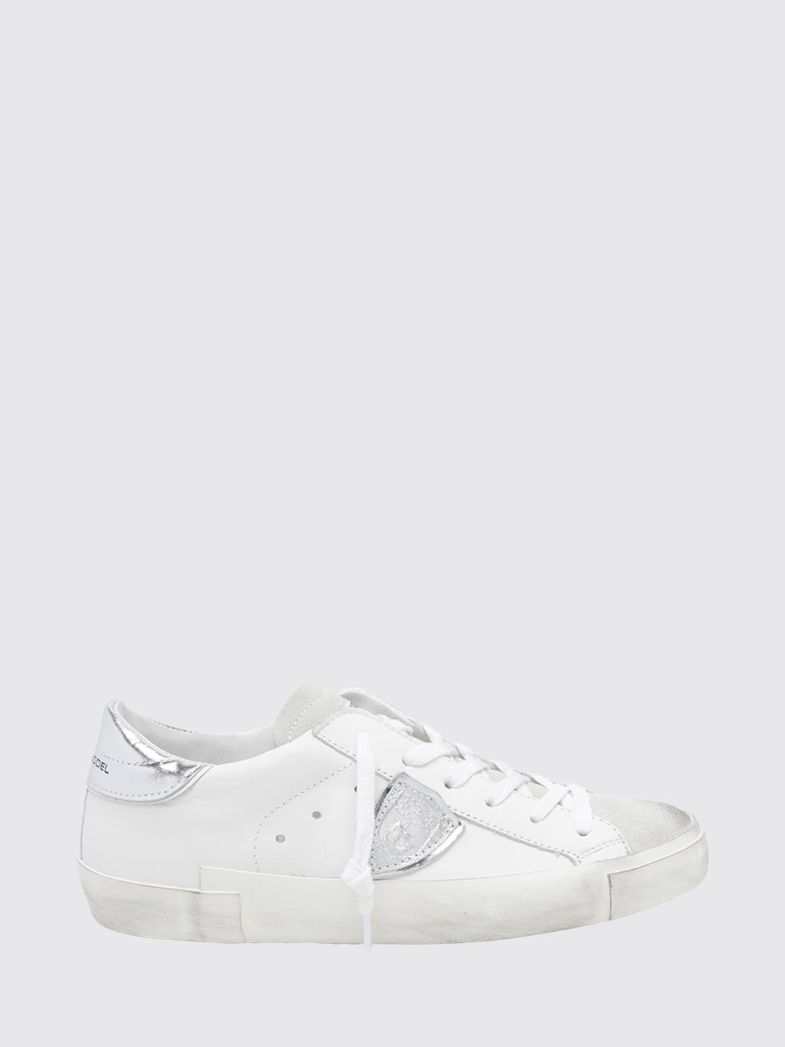 Philippe Model Prsx Bicolour Low-Top Calfskin Trainers with Shield Logo