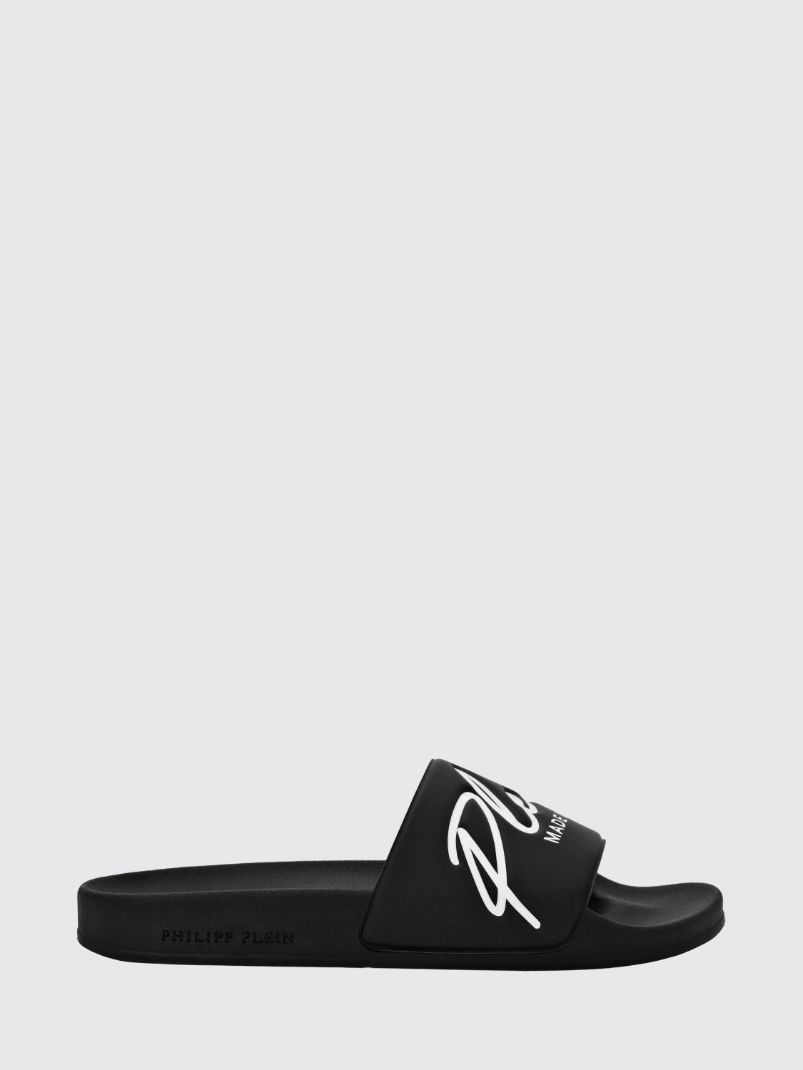 PHILIPP PLEIN Ciabatte slide in gomma con logo stampato a contrasto