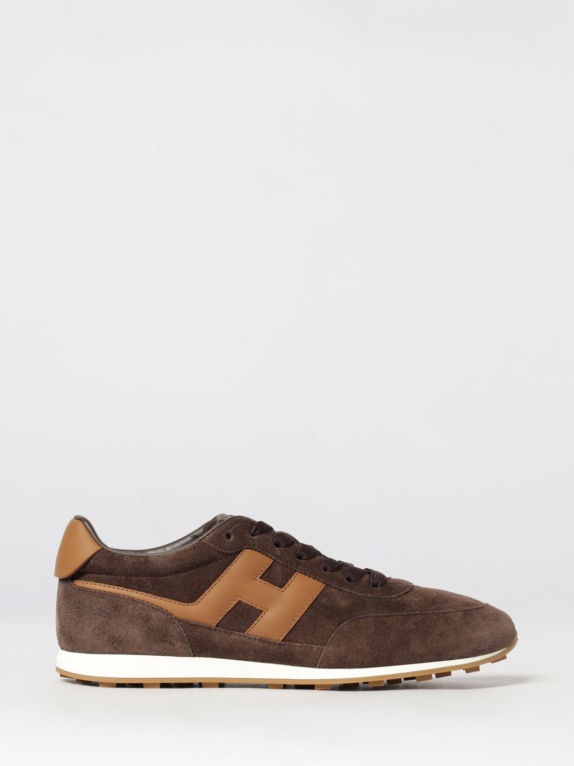 HOGAN H699 Sneaker aus Kalbsleder und Veloursleder mit gezahnter Sohle