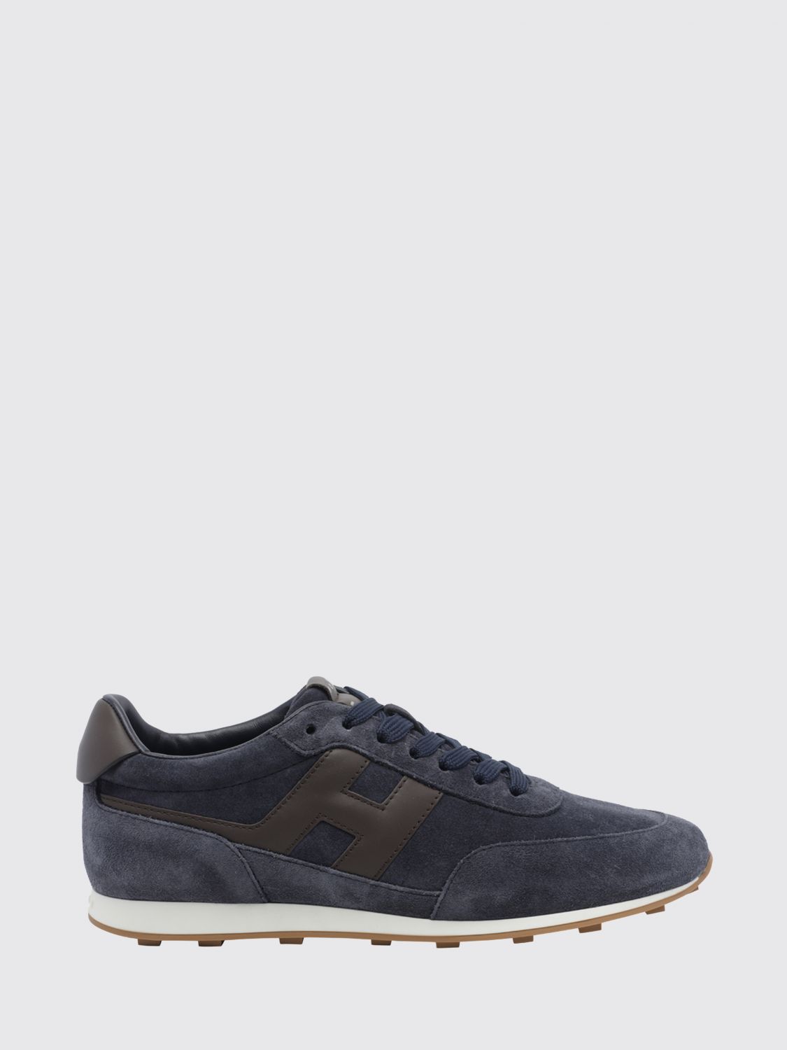HOGAN H699 Sneaker aus Kalbsleder und Veloursleder mit gezahnter Sohle