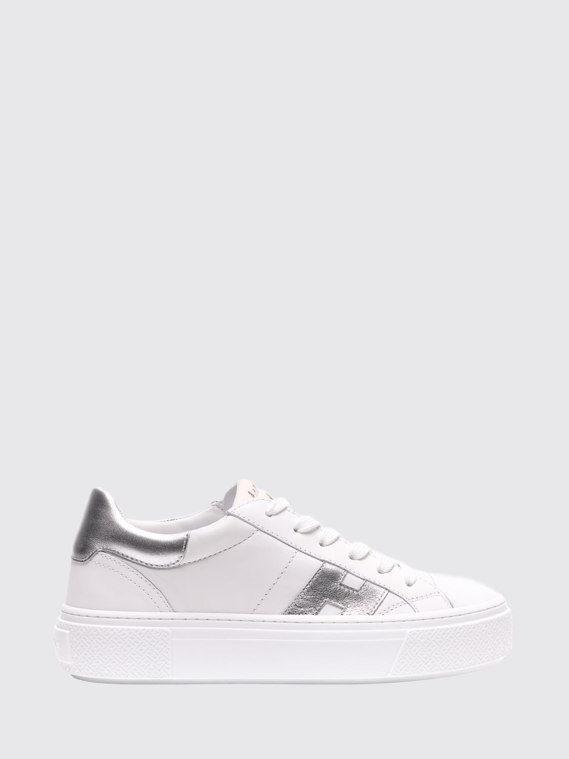 HOGAN Crosswind Plateau-Sneaker aus glattem und laminiertem Kalbsleder