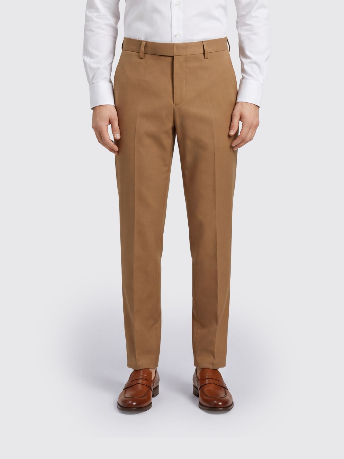 DONDUP Gaubert Slim Fit Stretch Cotton Chino Trousers in Brown