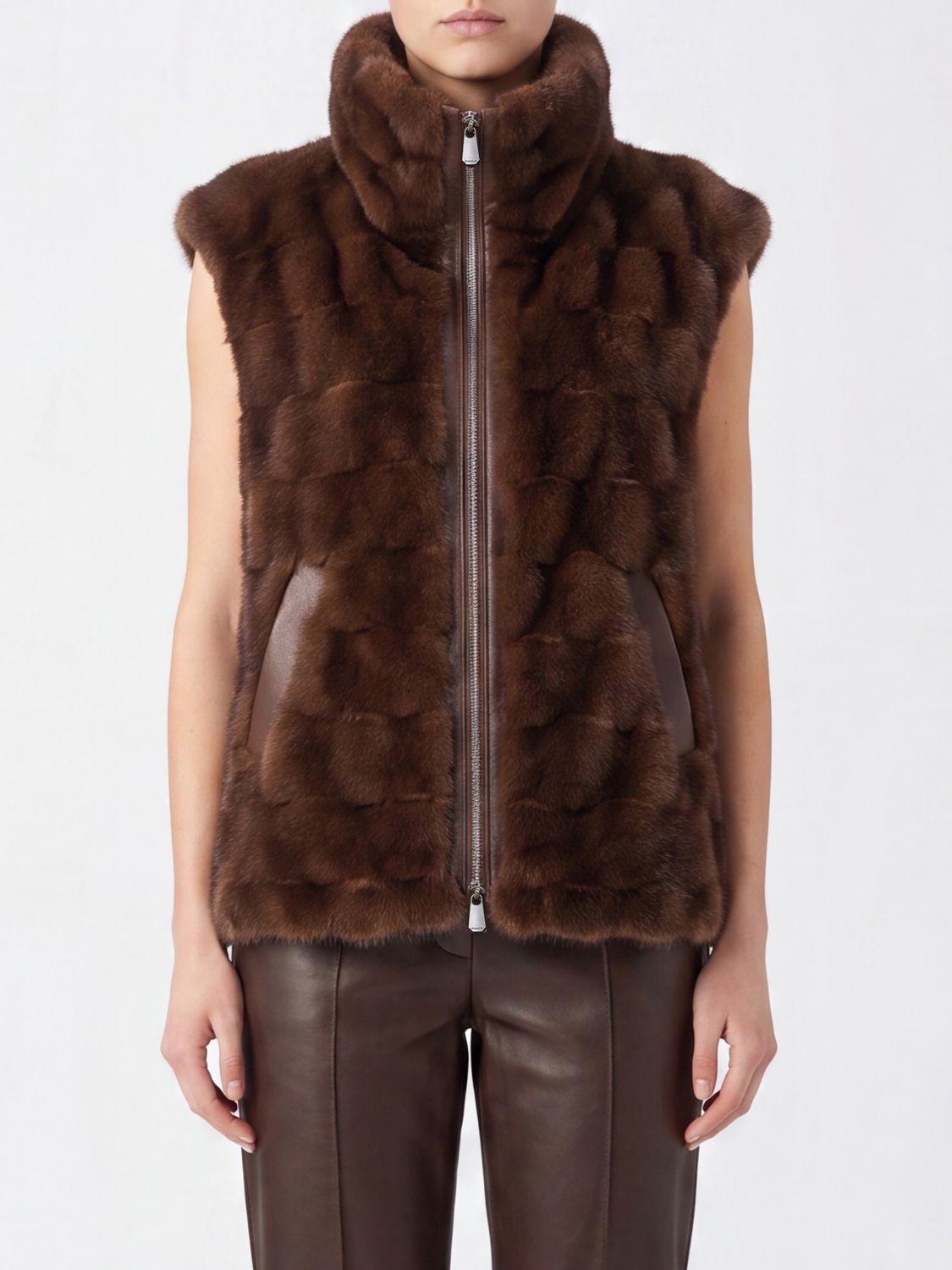 PINKO Waistcoat Woman color Brown