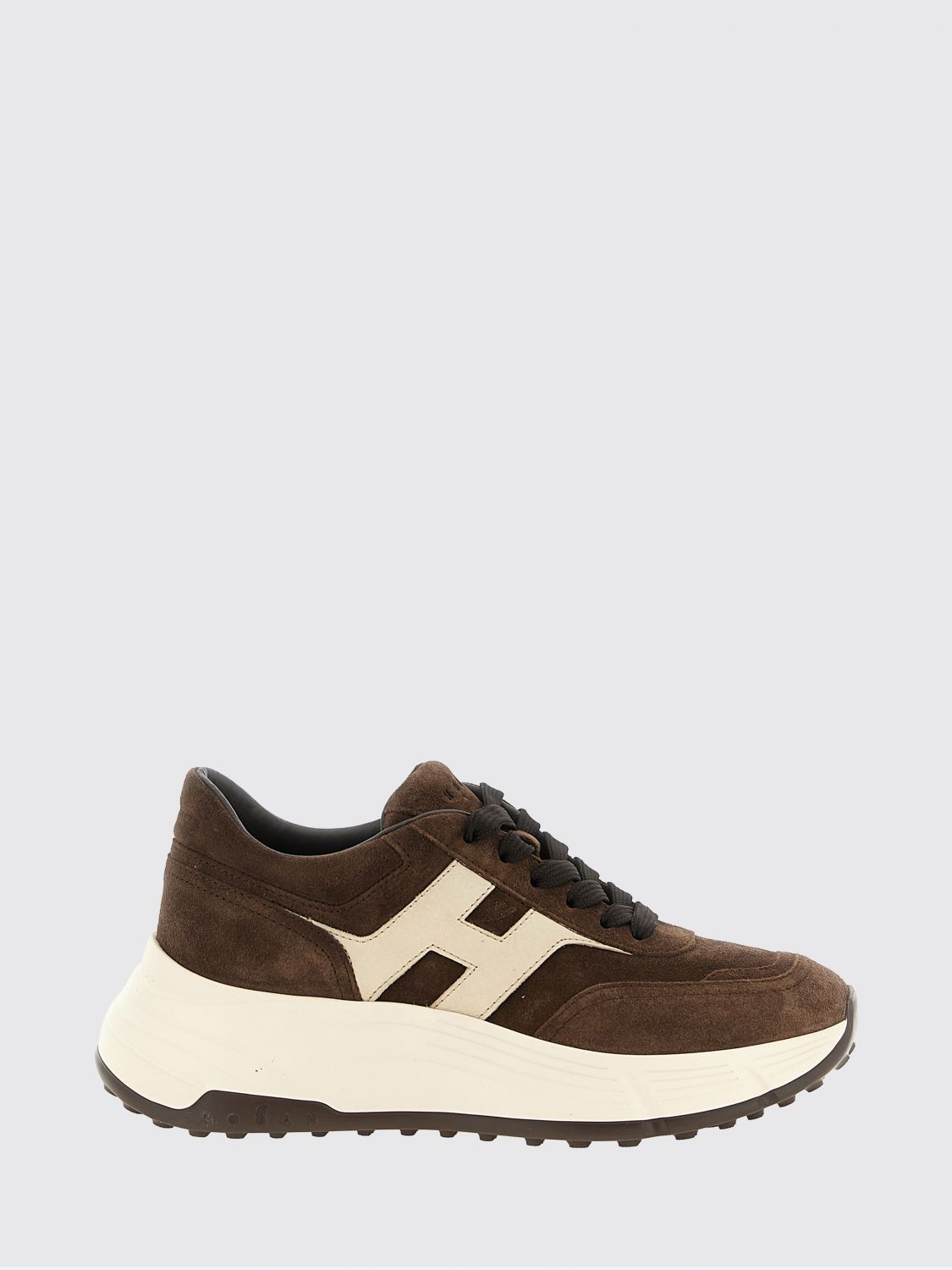 Hogan H669 Sneakers in Calfskin and Suede with Chunky Sole