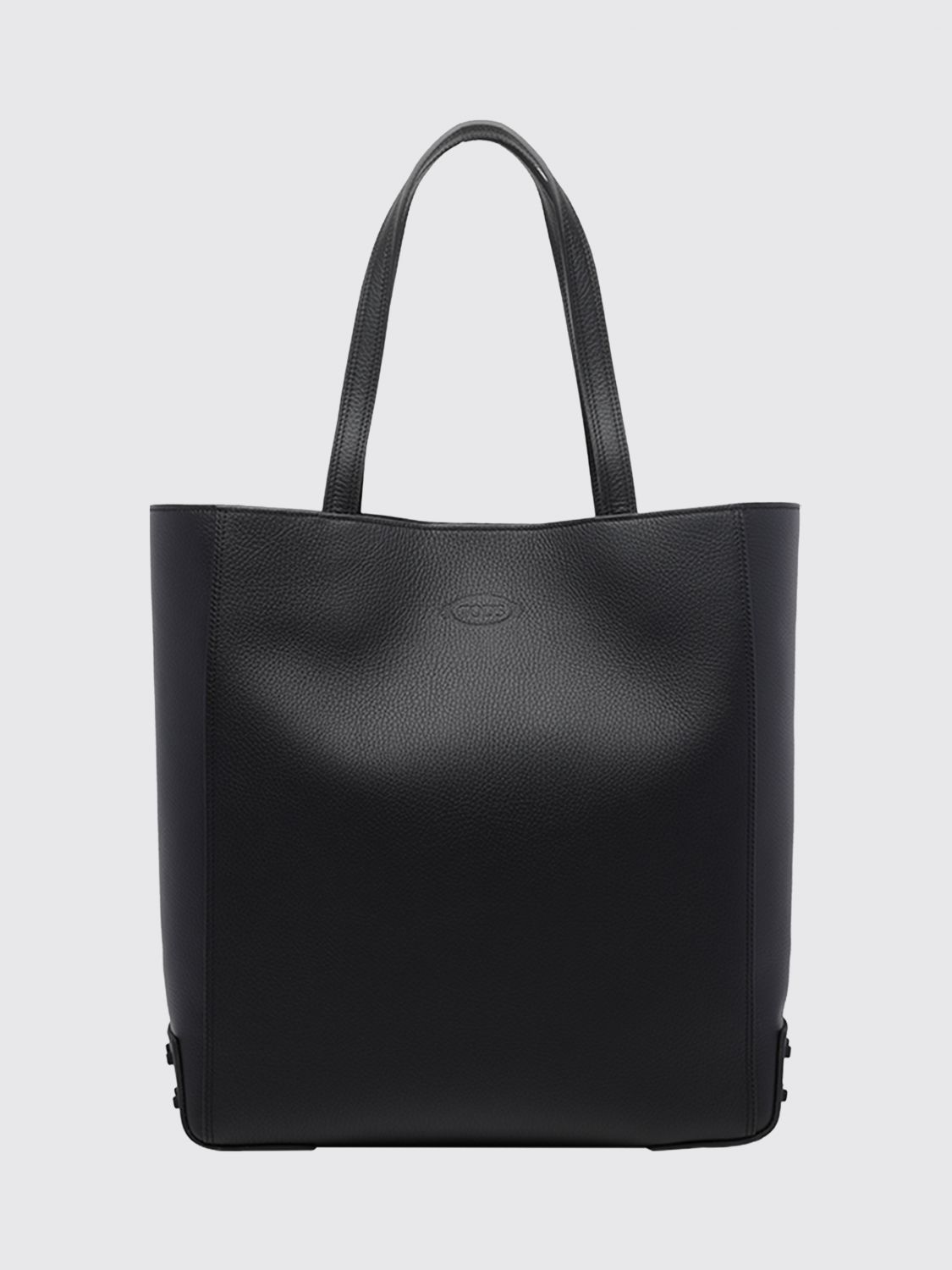 TOD'S Men's Hammered Leather Tote Bag with Double Handle