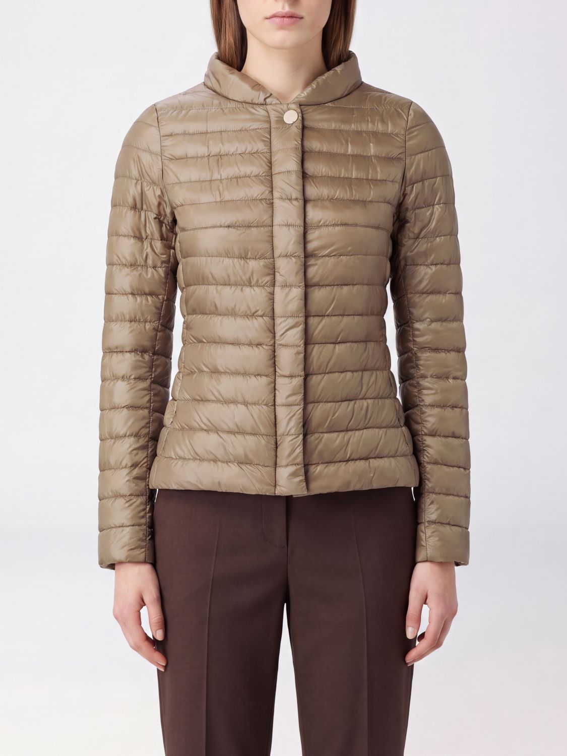 HERNO Elena Slim Fit Cropped Down Jacket in Water-Repellent Ultralight Nylon