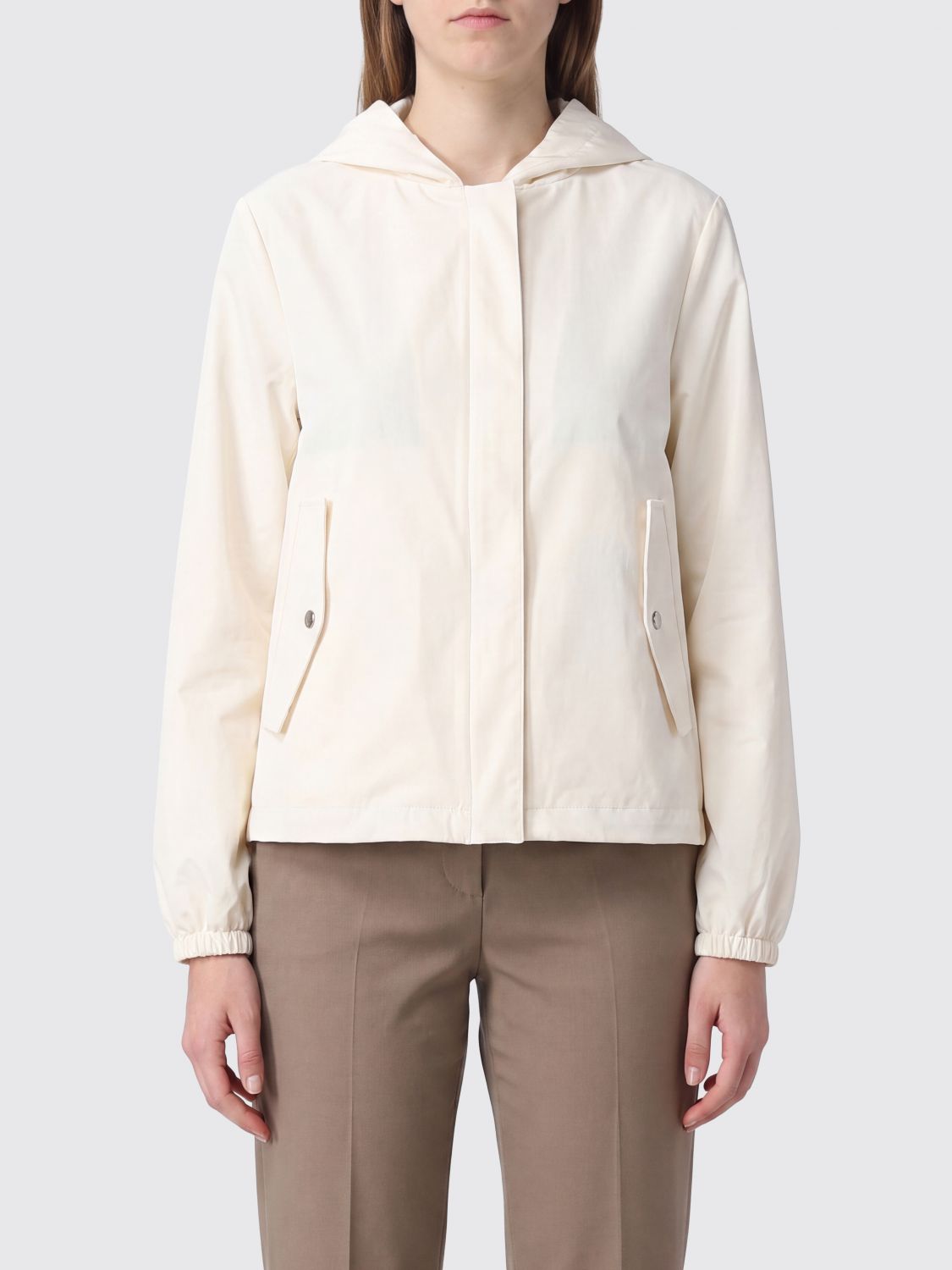 HERNO Short Hooded Windbreaker Jacket in Wool Blend with Dropped Shoulders　HERNO ウールブレンド ショート フード付き ウインドブレーカー ジャケット ドロップショルダー HERNO