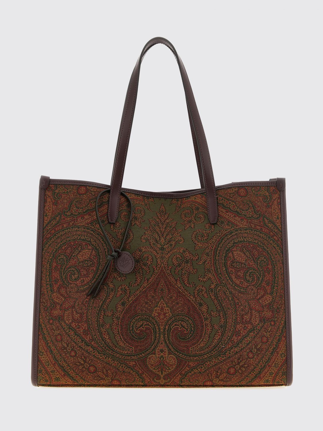 ETRO Paisley Cotton Canvas Tote Bag with Double Handles and Pegaso Logo ETRO Paisley Cotton Canvas Tote Bag with Double Handles and Pegaso Logo