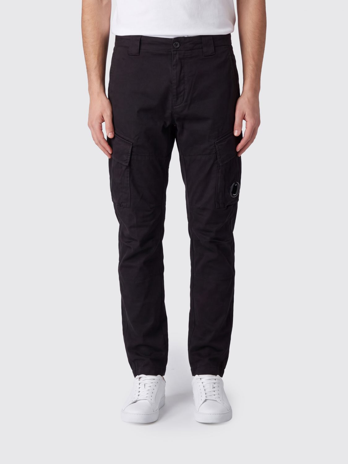 C.p. Company C. P. COMPANY Slim Fit Stretch Cotton Cargo Trousers with Applied Logo