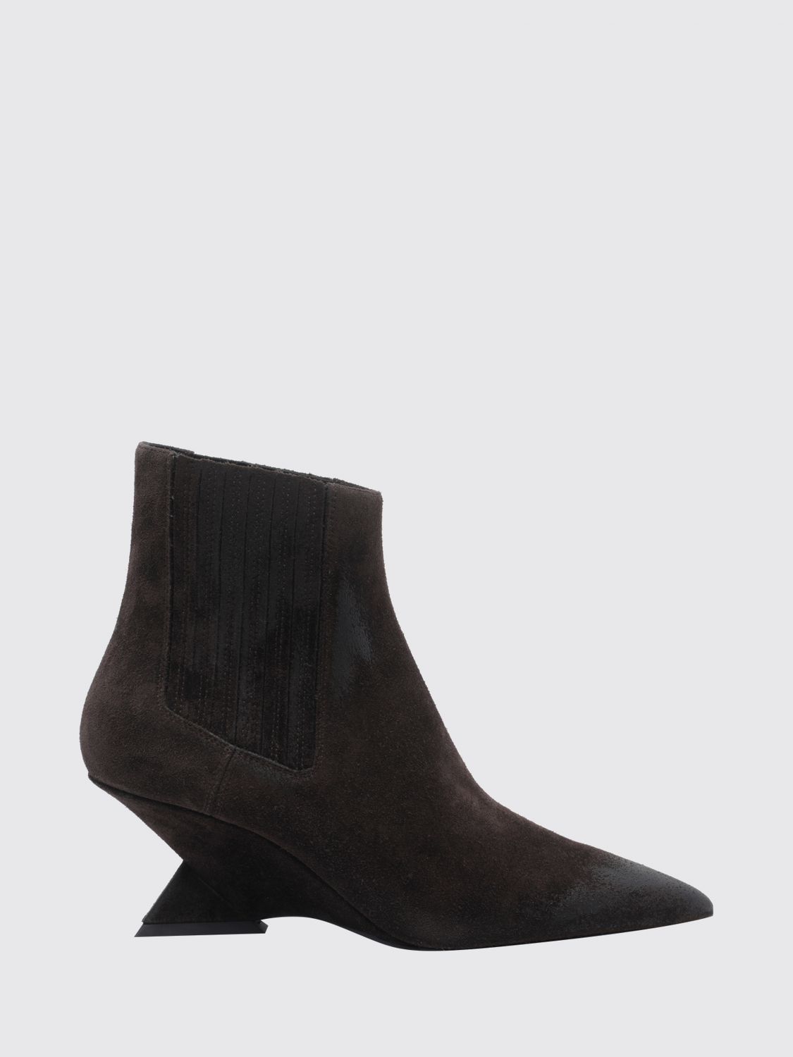 THE ATTICO Cheope Suede Chelsea Boots with Wedge Heel