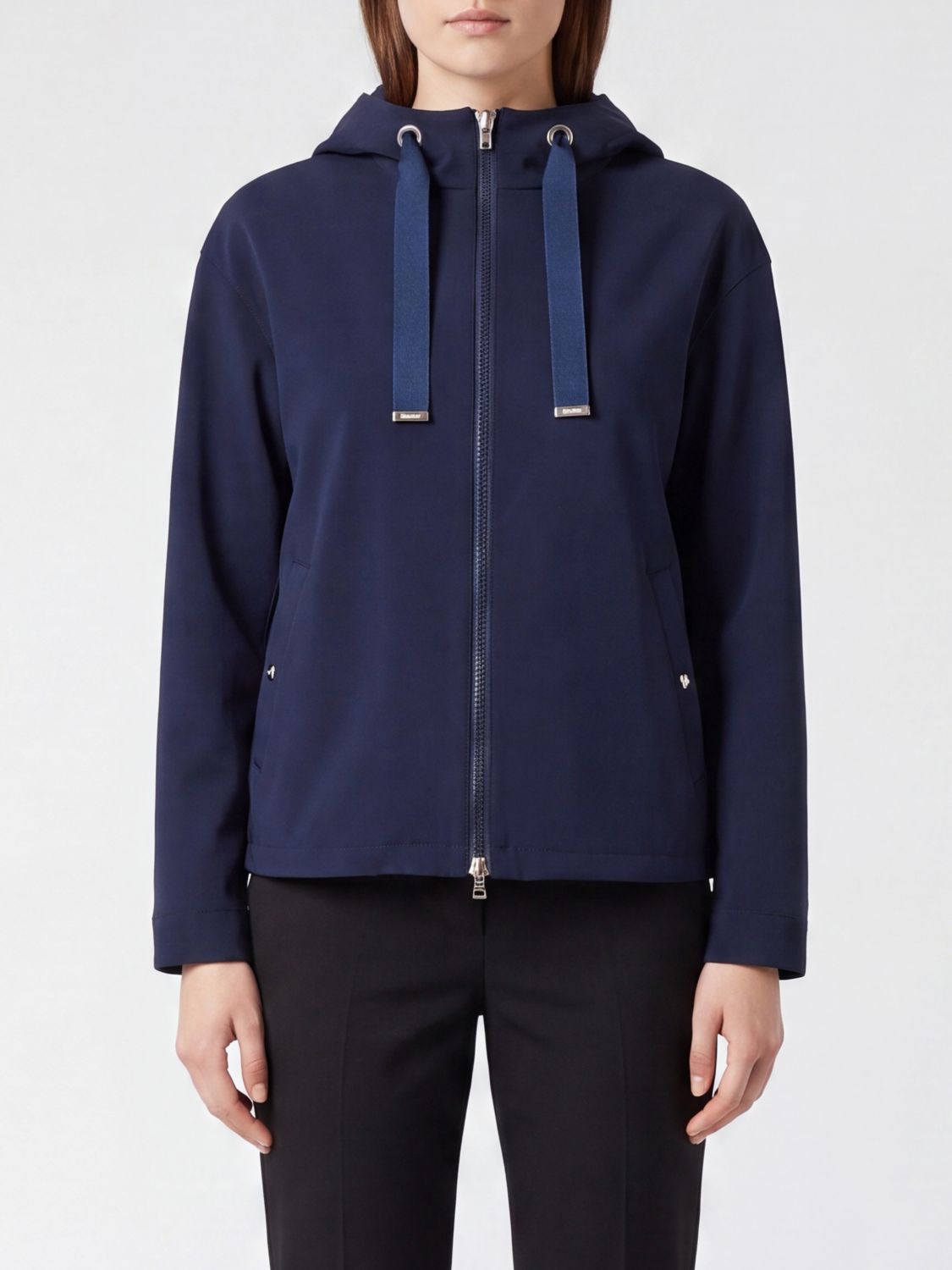 HERNO Short Hooded Nylon Windbreaker Jacket with Zip Closure　HERNO ヘルノ ショート フード付き ナイロン ウインドブレーカー ジャケット ジッパー開閉 HERNO
