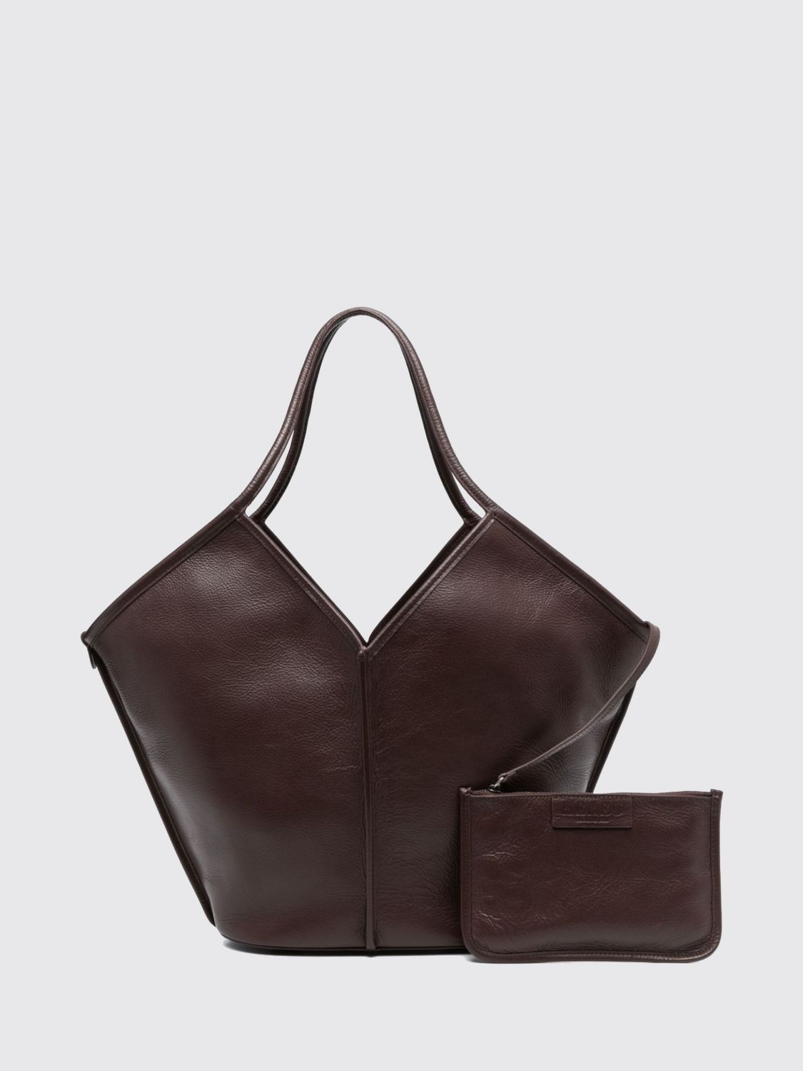 HEREU Calella Distressed Calfskin Tote Bag with Inner Pouch HEREU Calella Distressed Calfskin Tote Bag with Inner Pouch