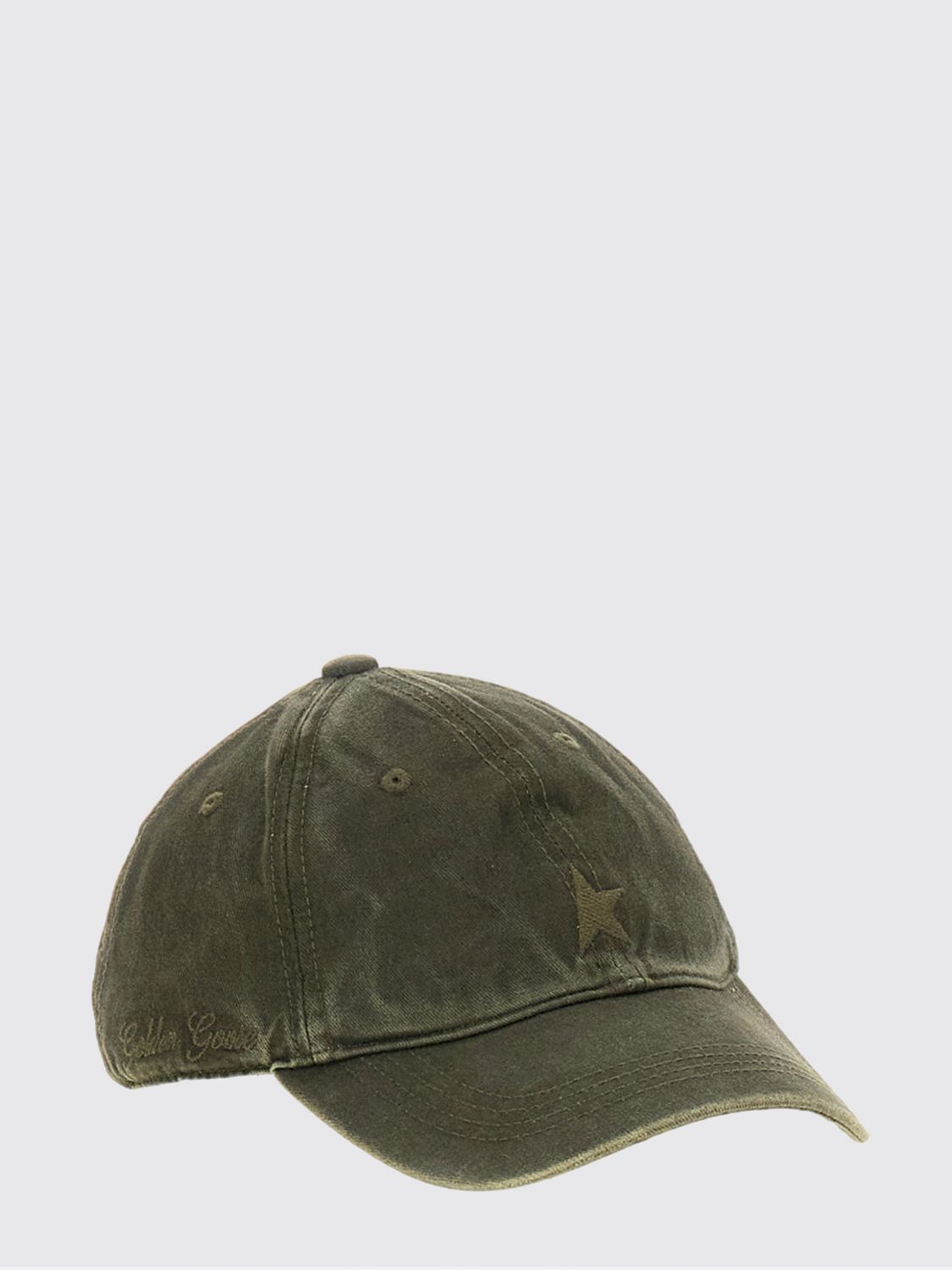 Golden Goose Distressed Cotton Baseball Cap with Embroidered Logo · OS