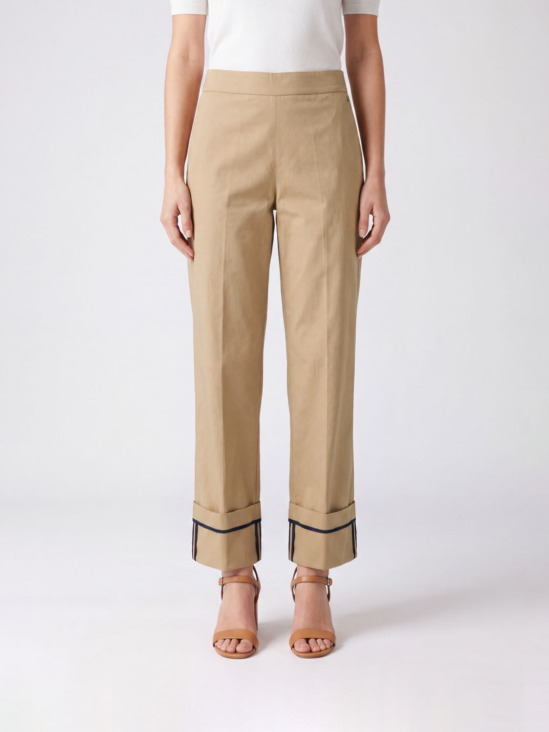 HERNO High-Waisted Wide-Leg Trousers in Water-Repellent Cotton Gabardine