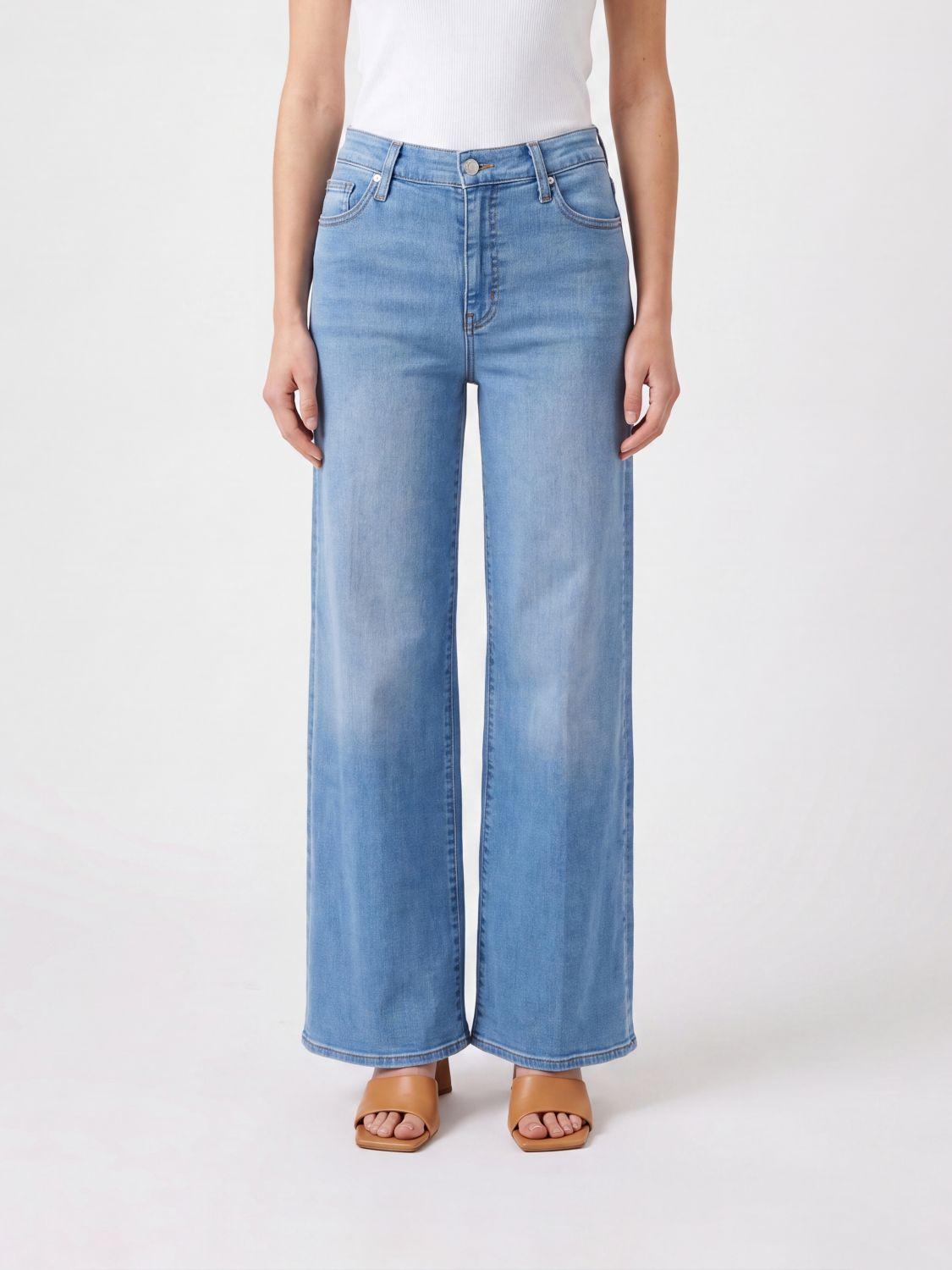 FRAME Le Slim Palazzo High-Waist Wide-Leg Jeans aus Denim
