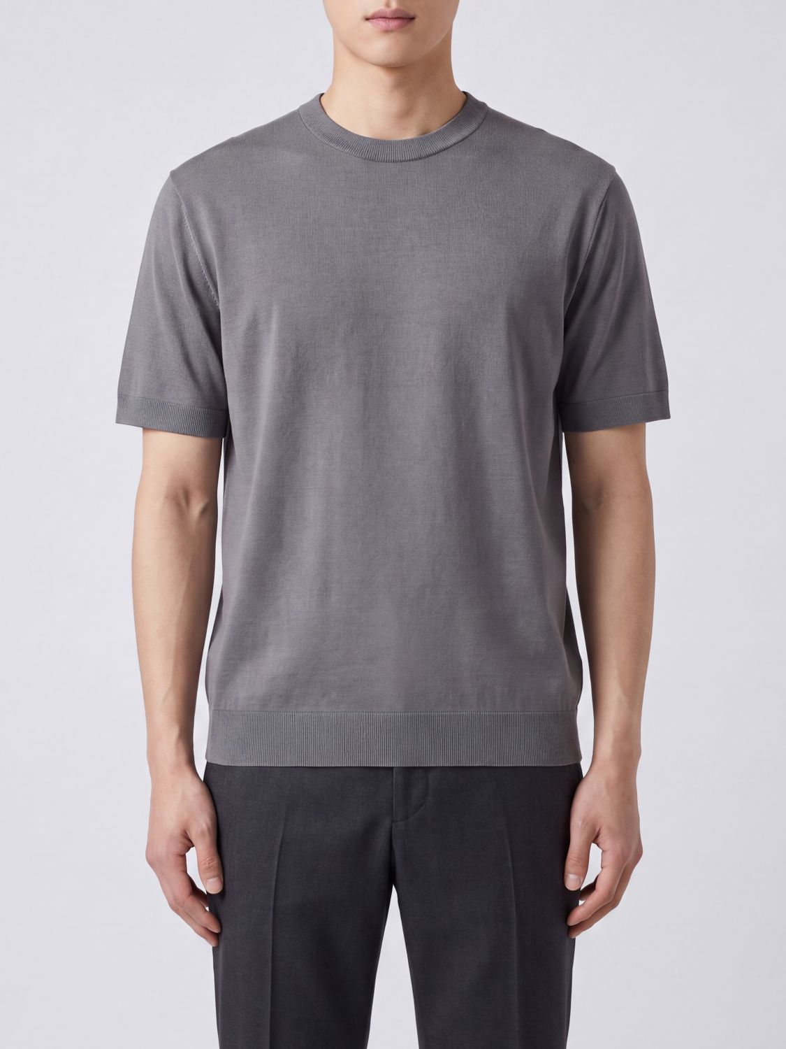 HERNO Crew-Neck Short-Sleeved T-Shirt in Cotton