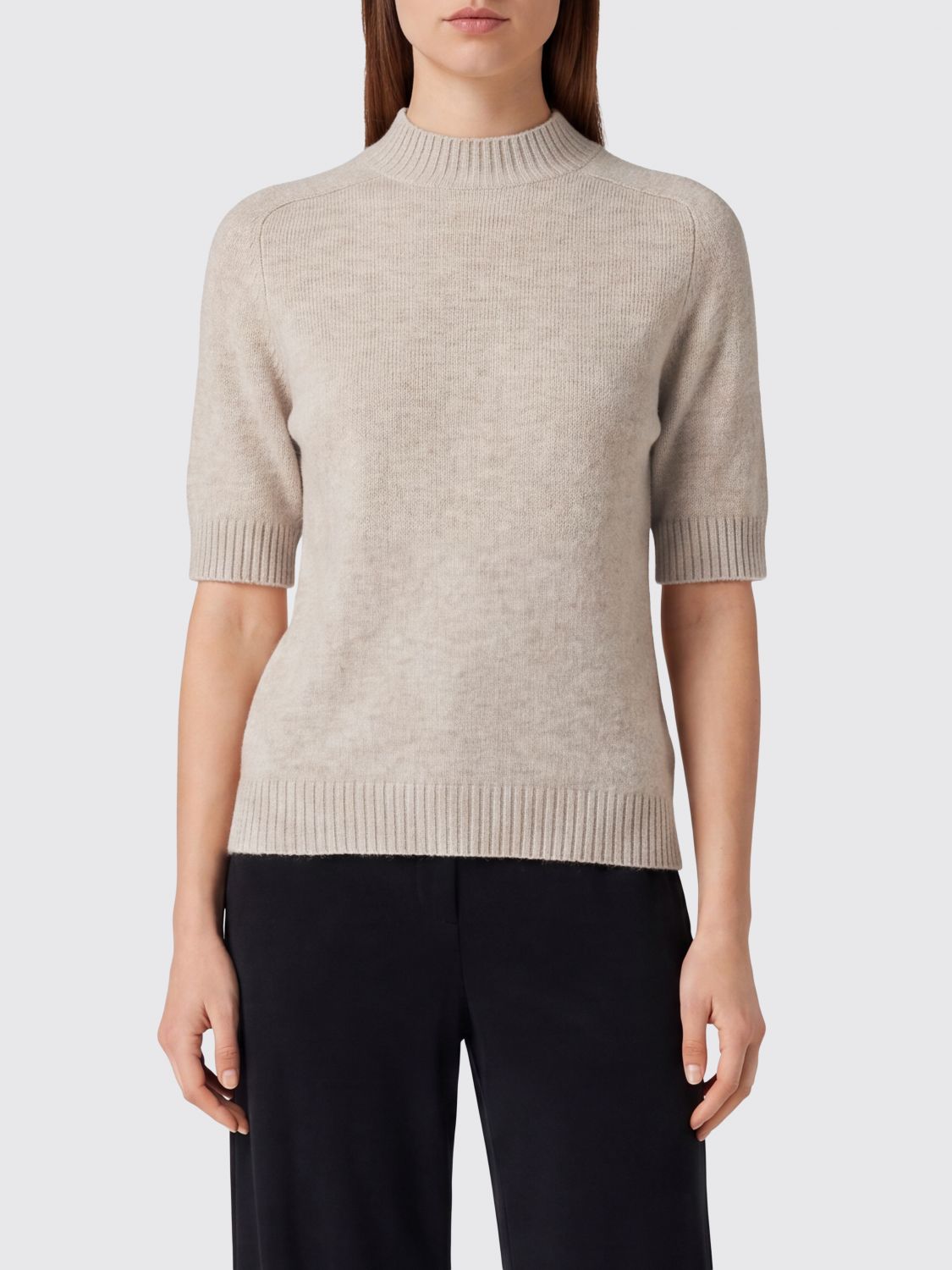 LOULOU DE SAISON Ruth Slim Fit Short-Sleeved Roll Neck in Pure Cashmere