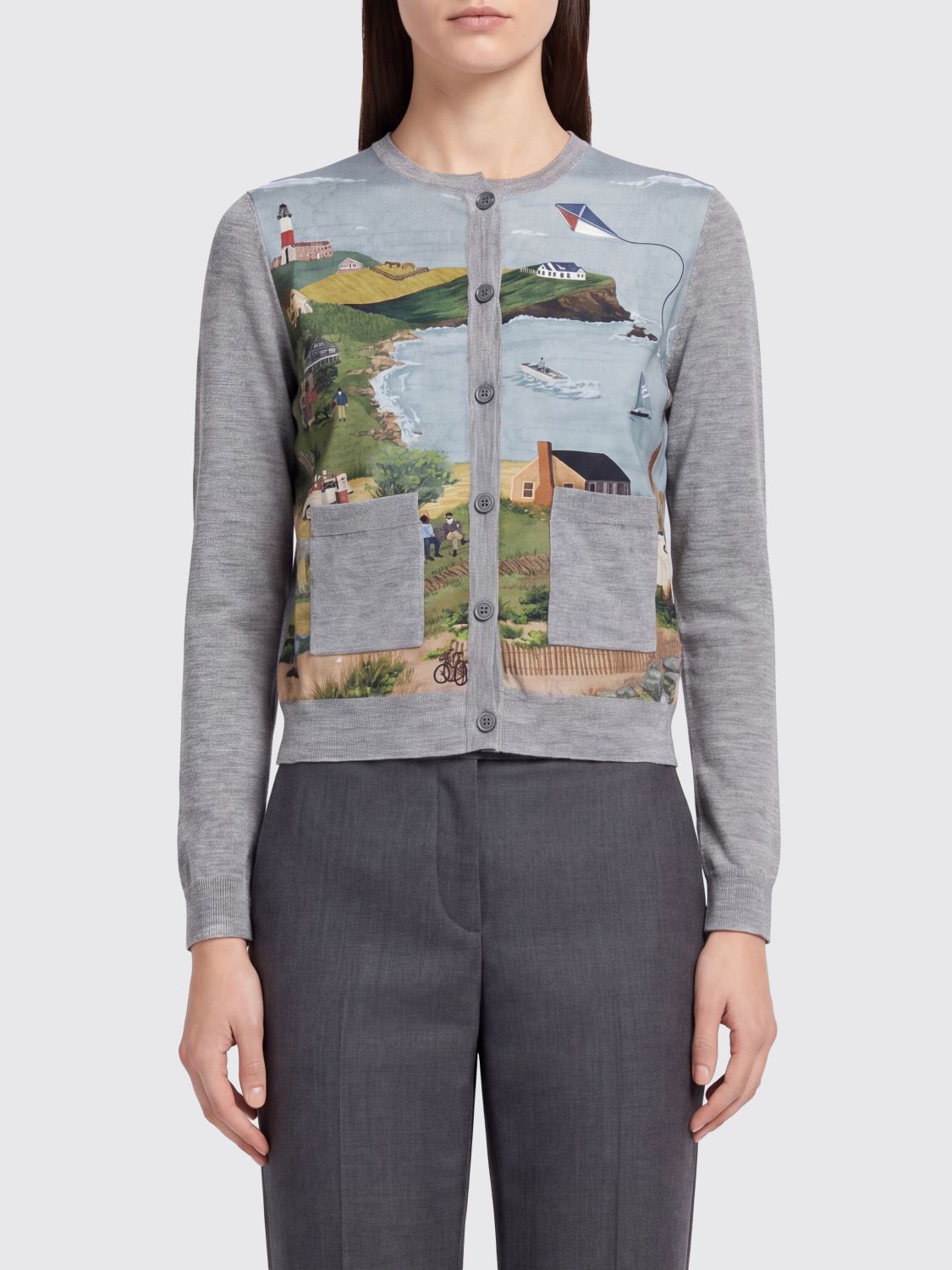 THOM BROWNE Sweater Woman color Grey