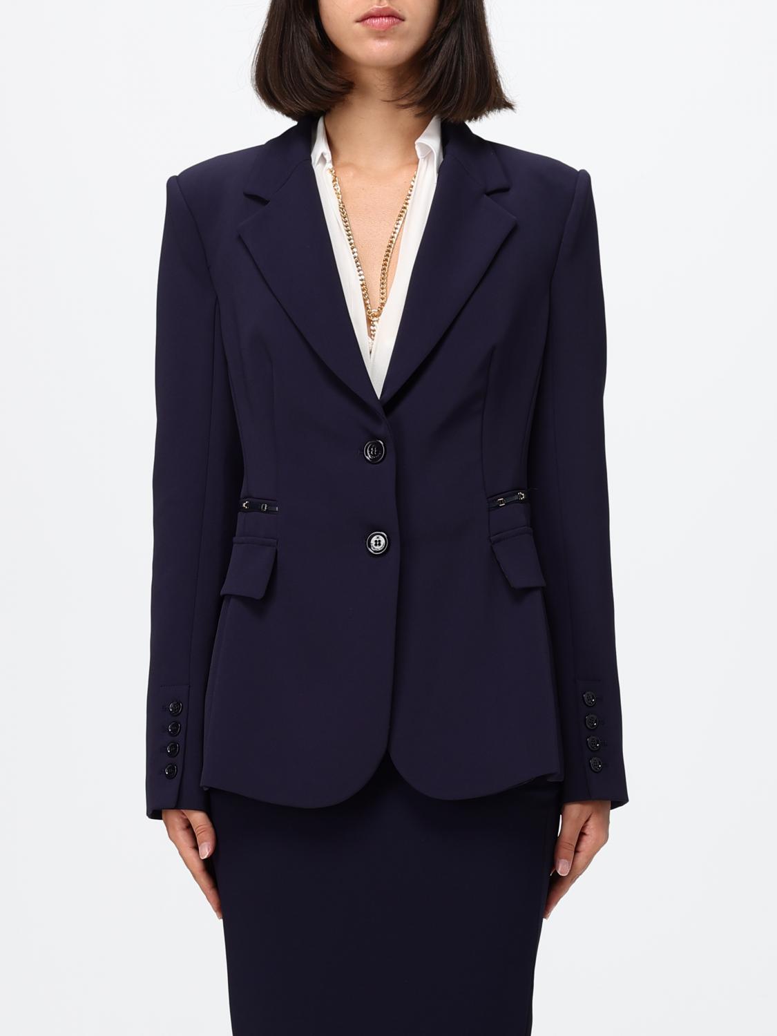 ELISABETTA FRANCHI Kurzer Einreiher-Blazer mit steigendem Revers und Slim Fit