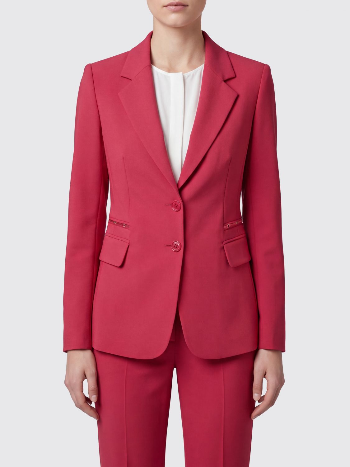 ELISABETTA FRANCHI Kurzer Einreiher-Blazer mit steigendem Revers und Slim Fit