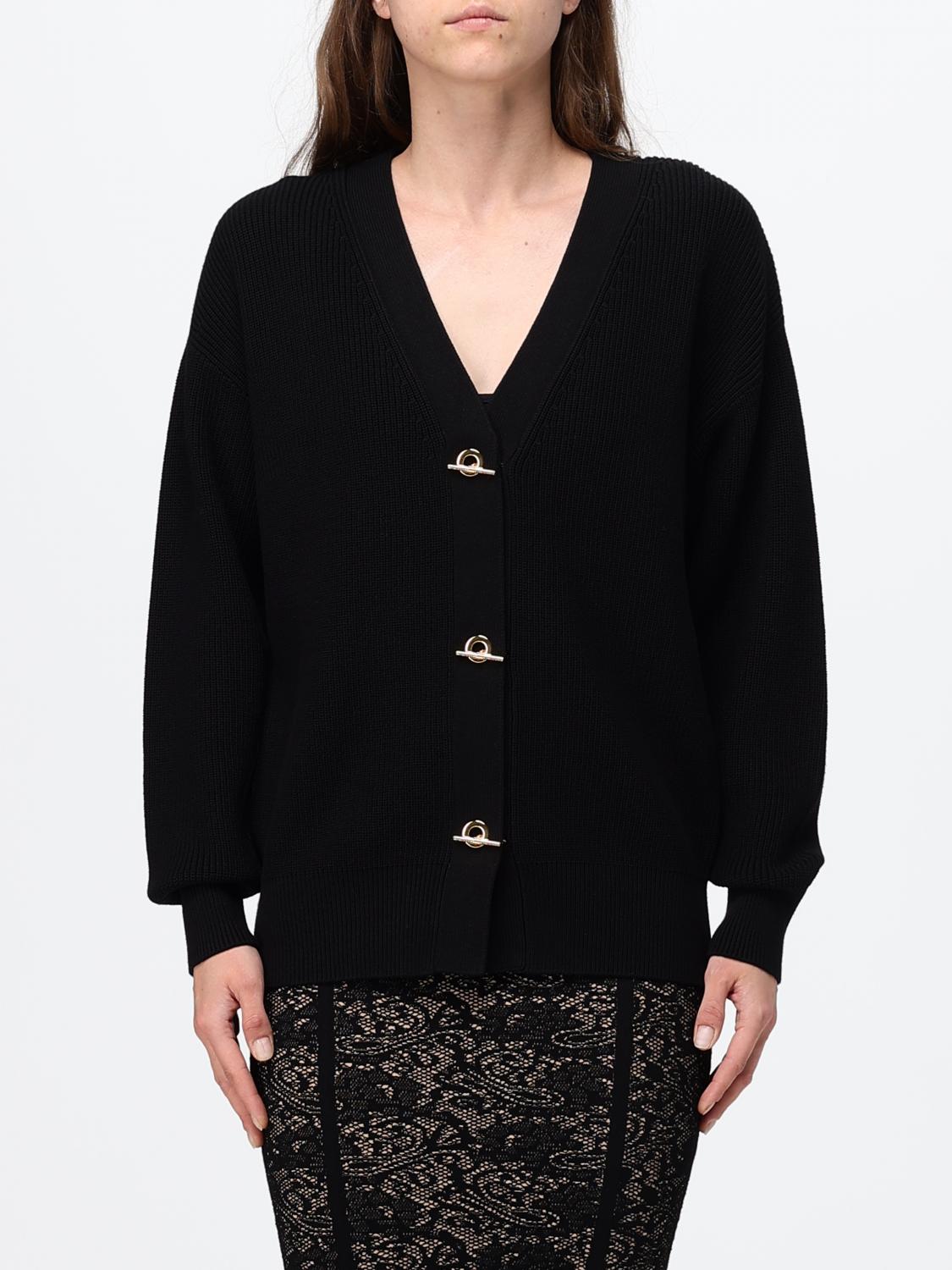 ELISABETTA FRANCHI Cardigan von aus Viskosemischung mit V-Ausschnitt und überschnittenen Schultern